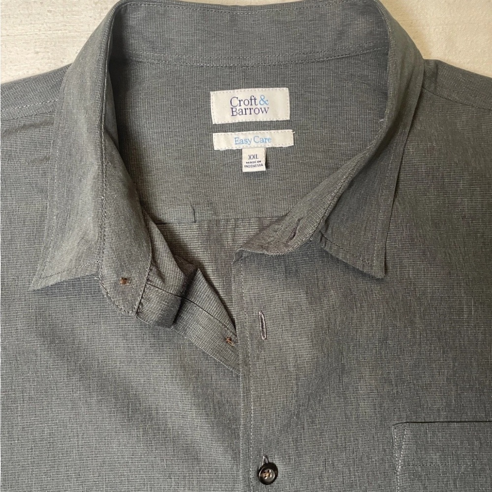 Croft & Barrow Men's Gray Casual Button Down Shirt
